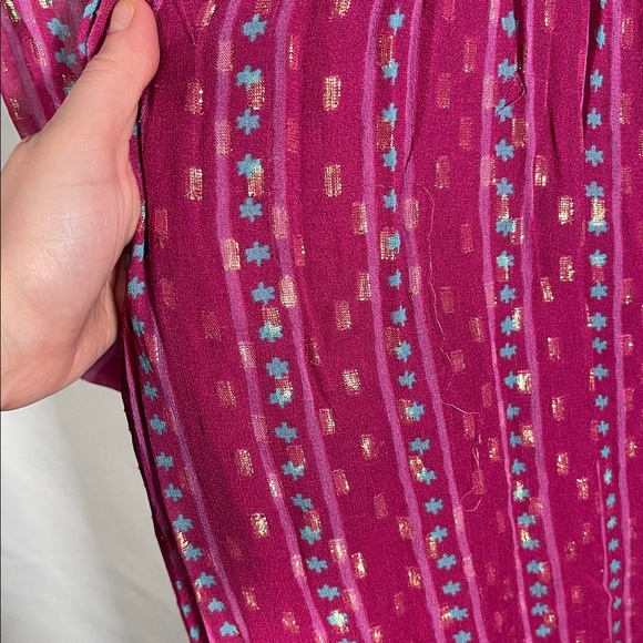 OLIPHANT WOMENS TIE BACK MAXI DRESS MAGENTA PURPLE LARGE - Picture 5 of 10